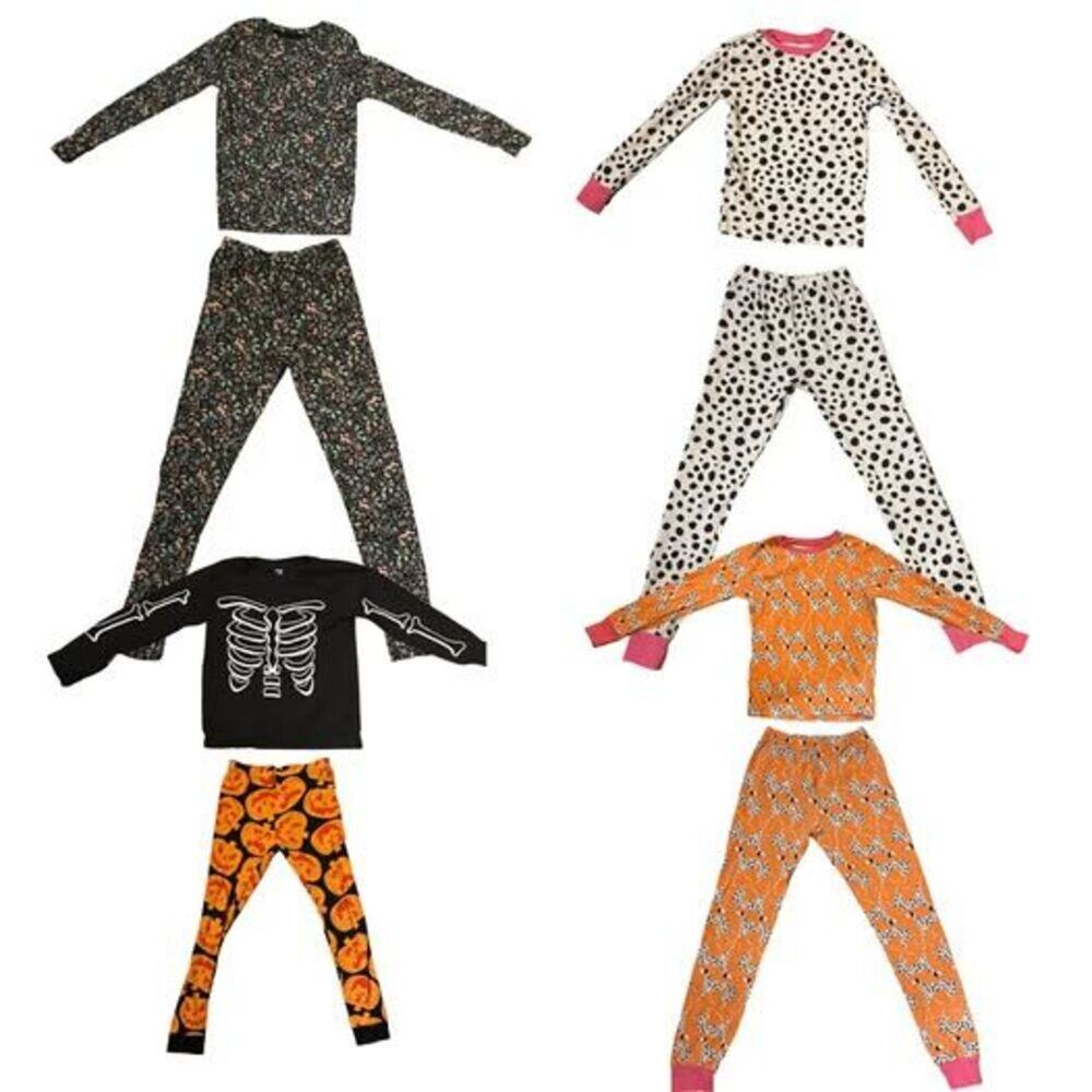 🔥 STEAL: 4-Set Holiday PJ Bundle Kids 12 XL 8 Halloween Christmas